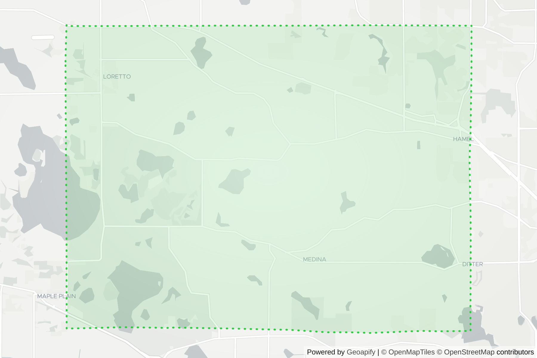 Map of the KeyWe Locksmith service area in Medina, Hennepin County, MN